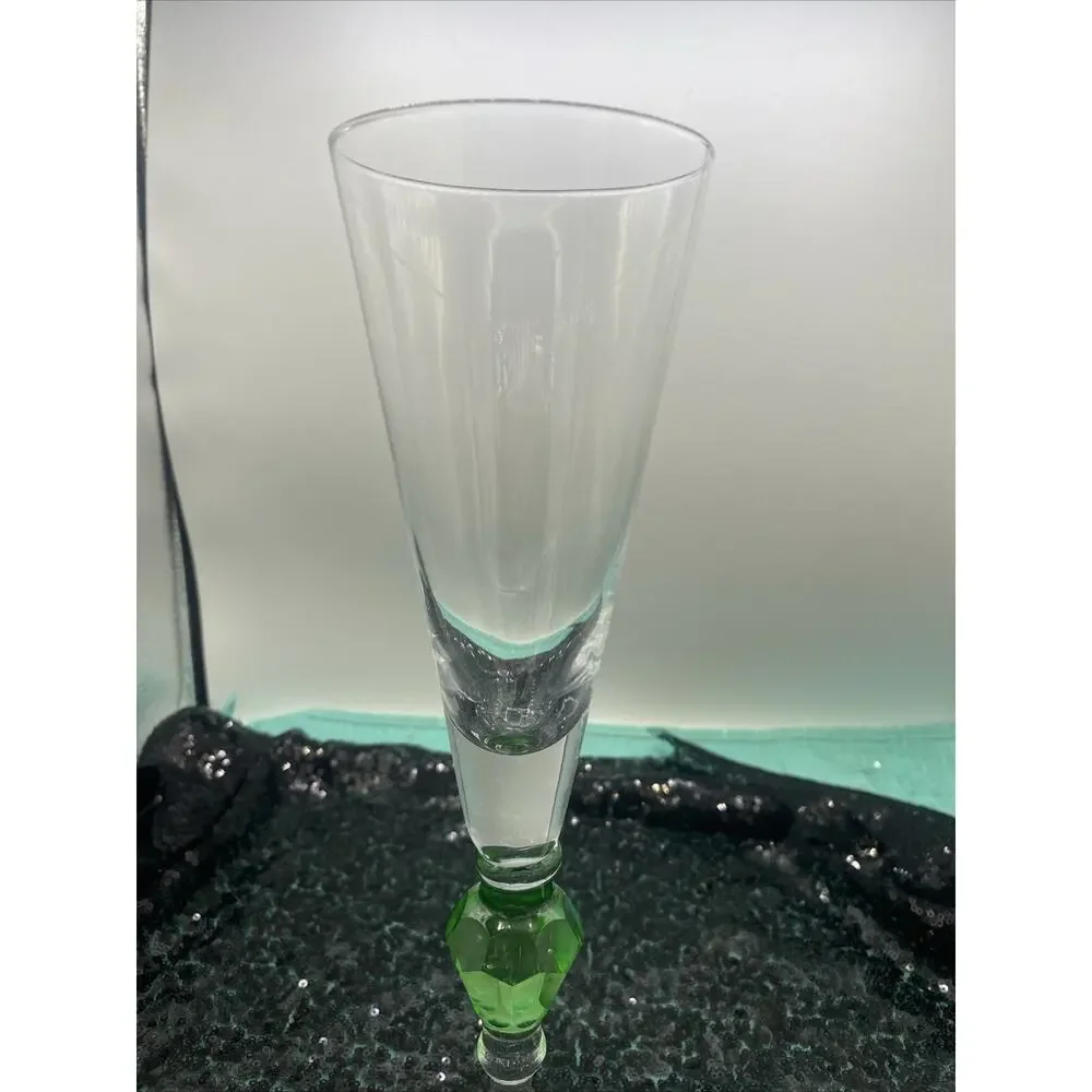 SCARCE Gorham 12 in. Champagne Flute EMERALD GEMSTONE Excellent